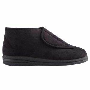Pantoffel zwart hoog heren | MSF | Maat 41 | Wijde opening en klittenbandsluiting | MS7001BK-41