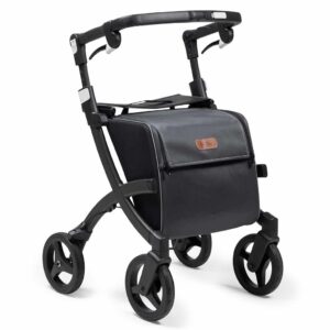 Rollz Flex 2 rollator classic (7,4 kg) | Rollator met grote boodschappentas | Matt Black | Lichtgewicht rollator | 3010RF0012