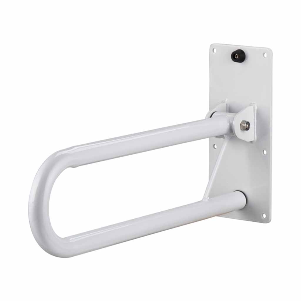 Toiletbeugel opklapbaar | Lengte: 56 cm | Kleur: Wit | Toiletsteun | Max. belasting 136 kg | Afmeting achterplaat: 30 x 12,7 cm