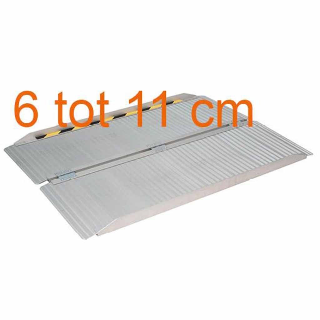 Opvouwbare aluminium oprijplaat 6 tot 11 cm | Kies uw afmeting : Breedte 72 cm