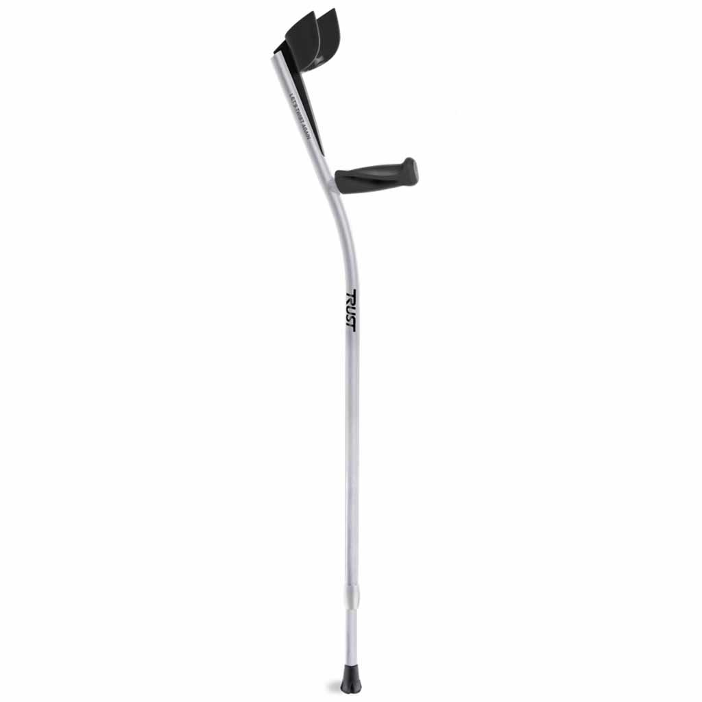 Let's Twist Again elleboogkrukken | TrustCare | Zachte handvatten | Lengte 80 - 100 cm | Zilver | PR30090-SB2
