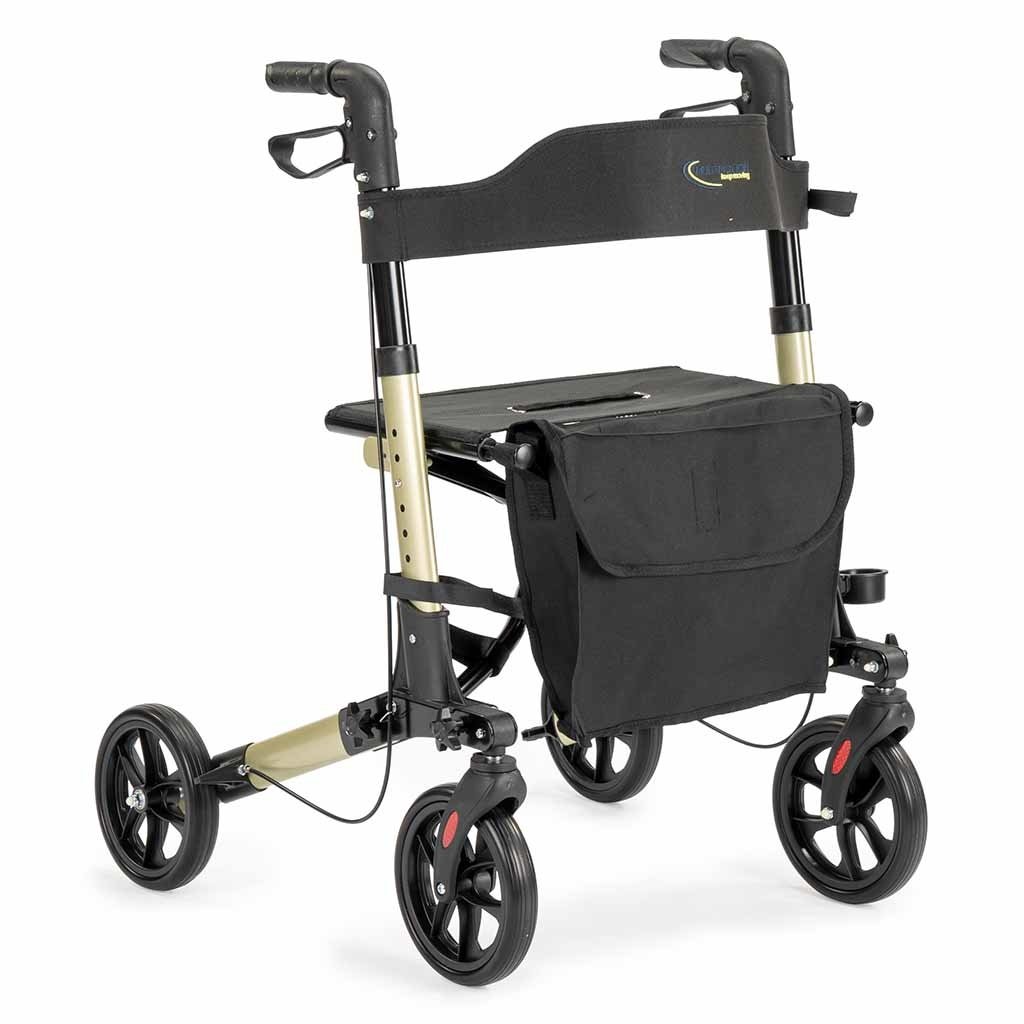 Rollator City Dubbel inklapbaar (7,8 kg) | MultiMotion | Dubbel opvouwbaar | Lichtgewicht | Compact | Champagne | 10050017