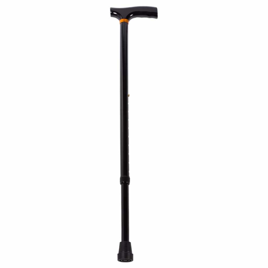 Wandelstok aluminium | Kleur: Zwart | Wandelstokken | Met houten handvat | PR30090-EBK
